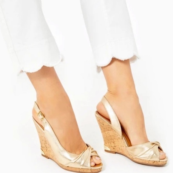 Lilly Pulitzer South Ocean Slim Crop Resort White Scalloped Jeans Sz 00 Pants - Picture 3 of 10